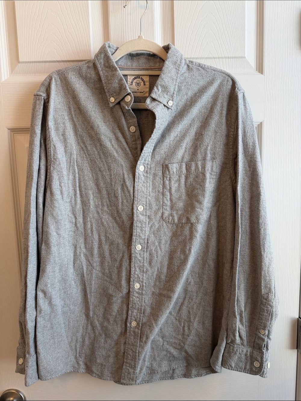 Dubinik | men’s light grey cotton flannel long sleeve medium